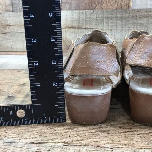 Pikolinos Green Tan Perforated Wedge Sandals Womens 39 8.5-9 Slingback - Picture 9 of 14